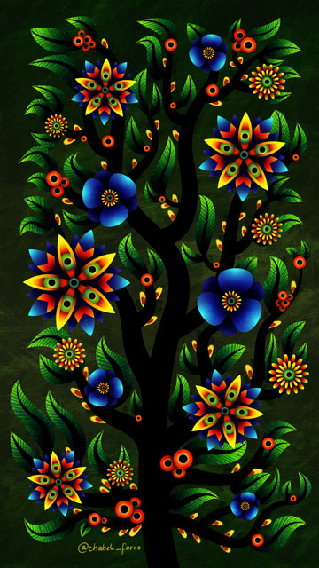 Flower Illustrated Wallpaper made by Chabeli Farro.